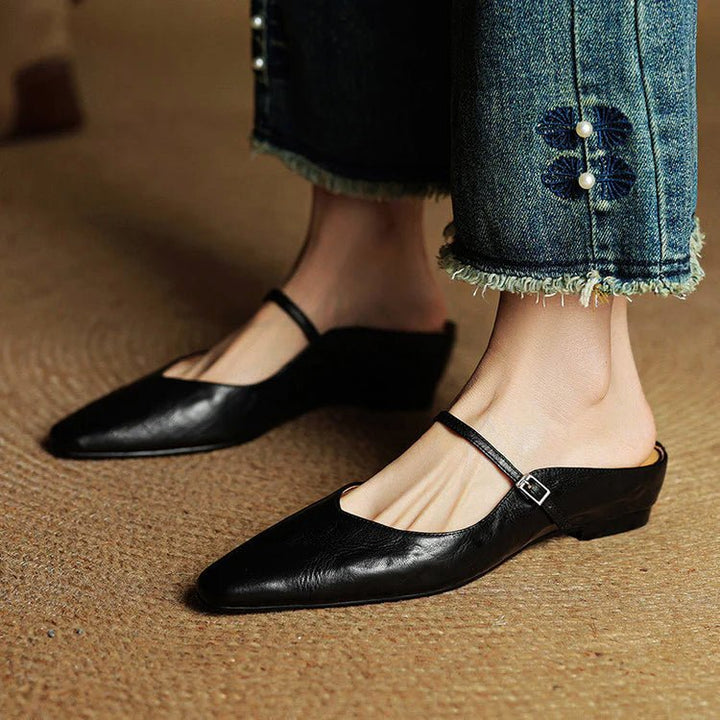 Lumière Genuine Leather Pointed Flats - Intofa