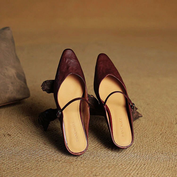 Lumière Genuine Leather Pointed Flats - Intofa