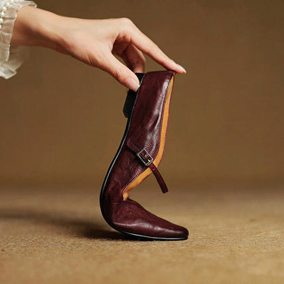 Lumière Genuine Leather Pointed Flats - Intofa