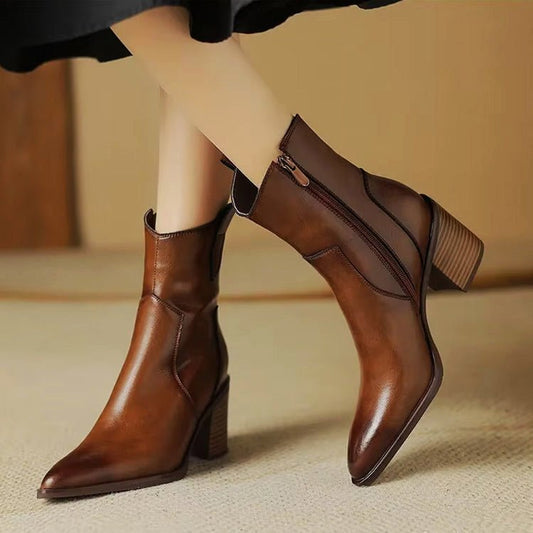 Marlowe Timeless Split Leather Boots - Intofa