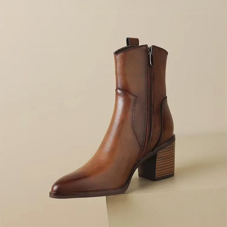 Marlowe Timeless Split Leather Boots - Intofa