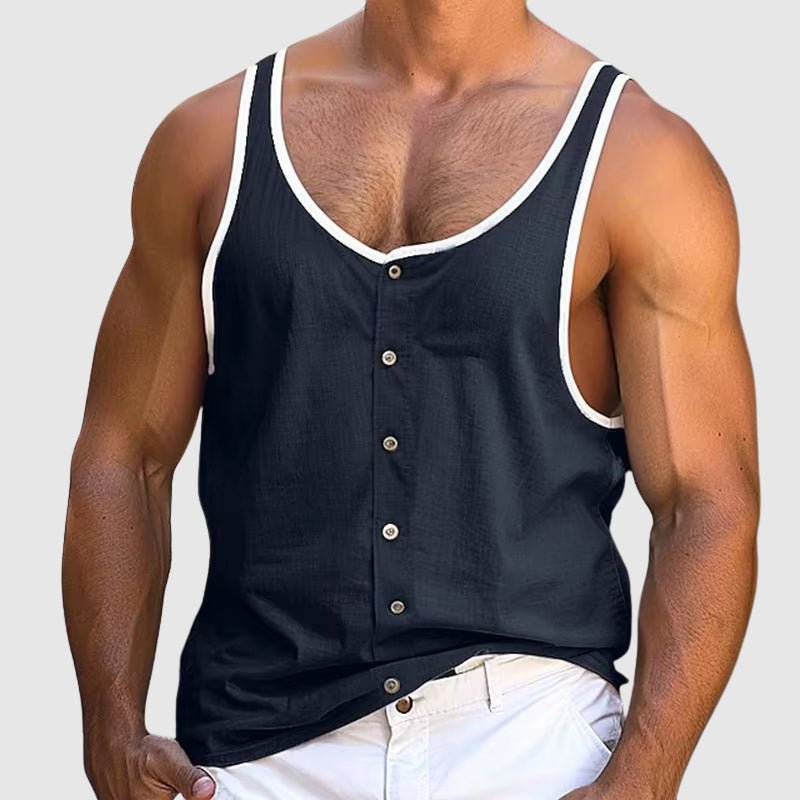 Prescott Tailors Buttoned Tank Top - Intofa
