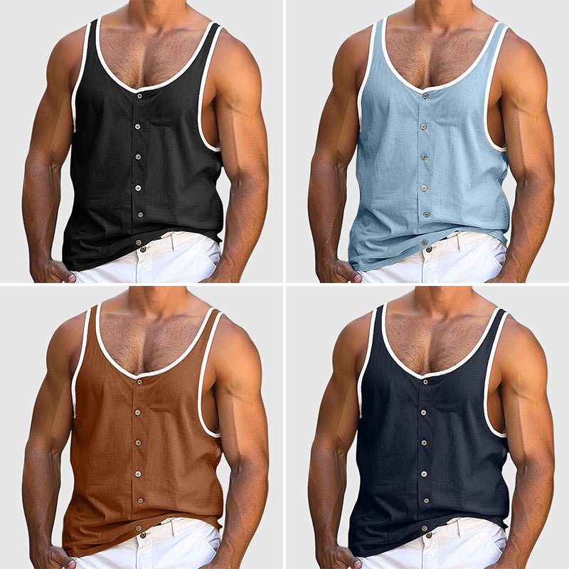 Prescott Tailors Buttoned Tank Top - Intofa