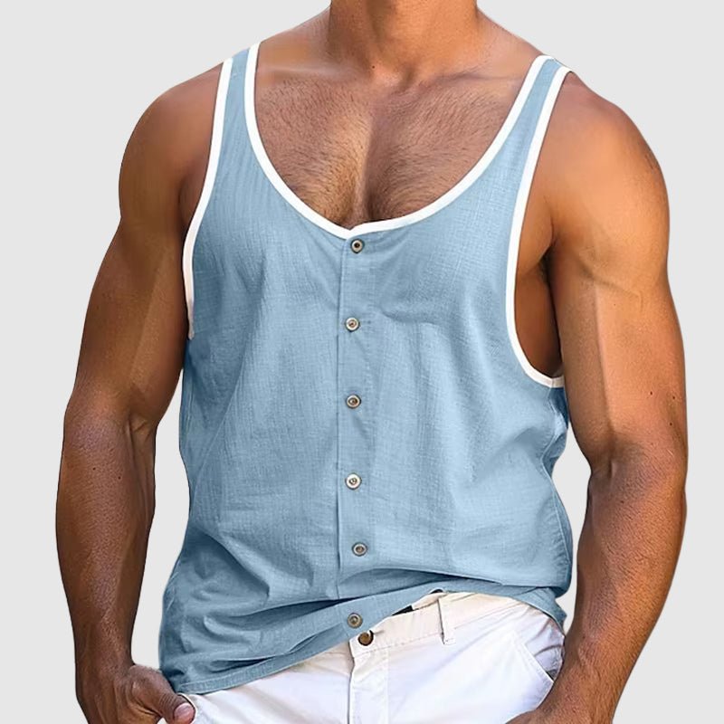 Prescott Tailors Buttoned Tank Top - Intofa