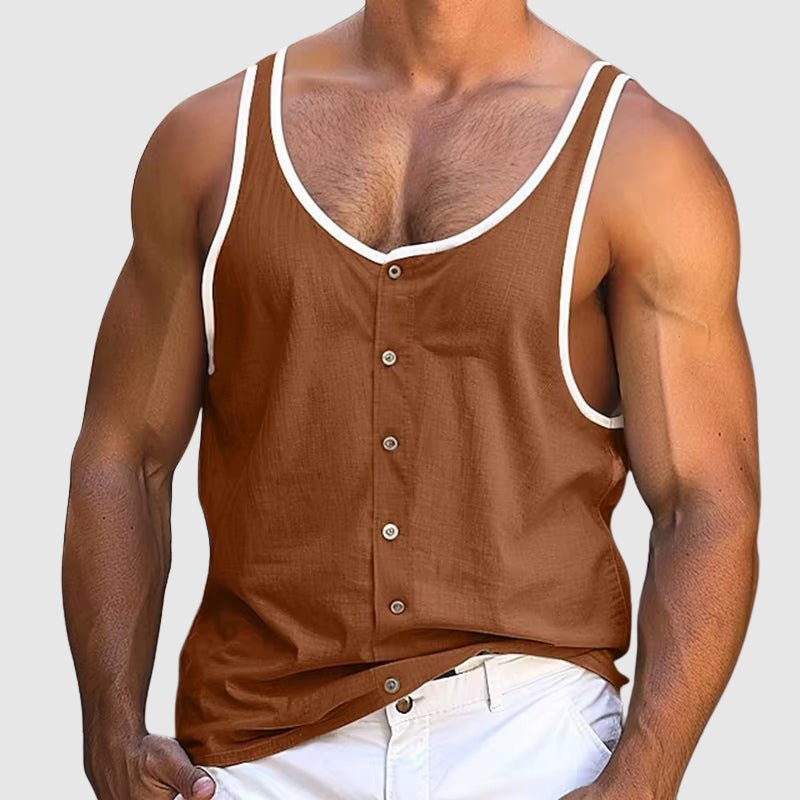 Prescott Tailors Buttoned Tank Top - Intofa