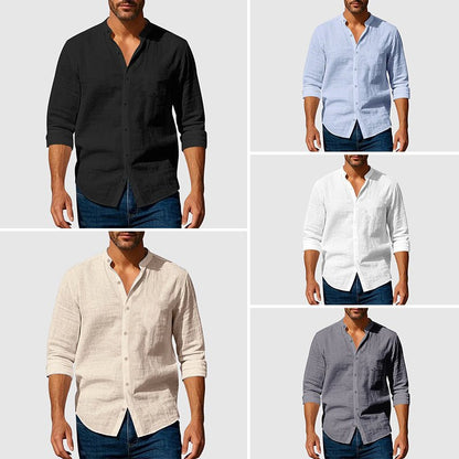 Prescott Tailors Henley Linen Shirt - Intofa