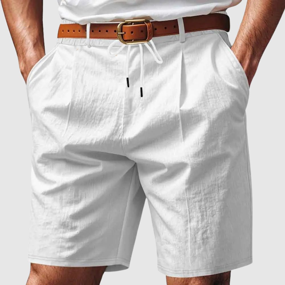 Prescott Tailors Lagoon Linen Shorts - Intofa