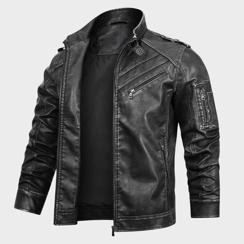 Shadow Biker Streetwear Leather Jacket - Intofa