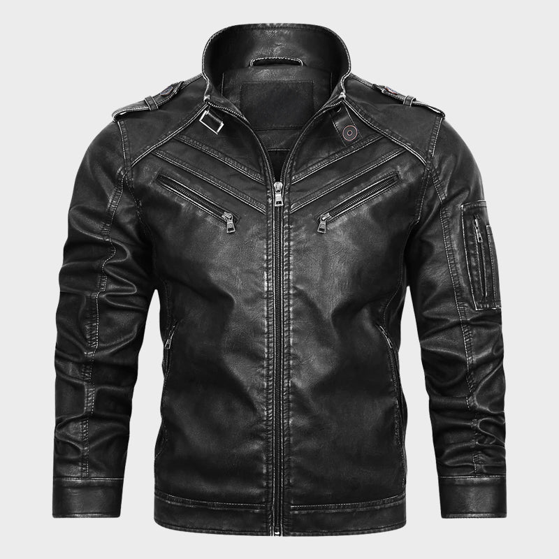 Shadow Biker Streetwear Leather Jacket - Intofa