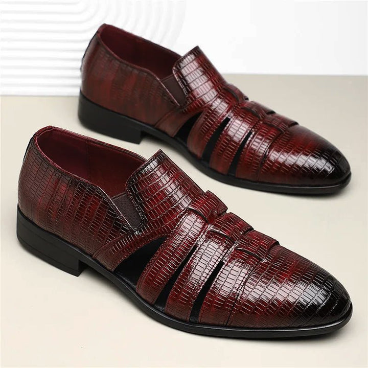 Sunlit Crest Leather Sandals - Intofa