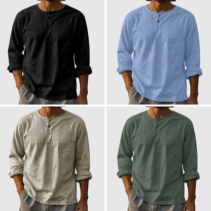 Tom Rains Sandstone Classic Henley Shirt - Intofa