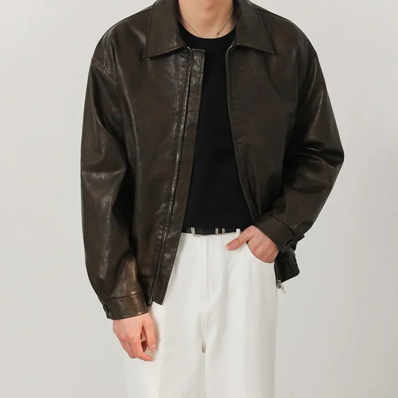 Victor Duval Biker Leather Jacket - Intofa
