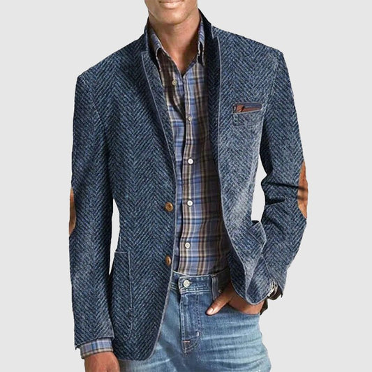 Victor Duval Herringbone Suede Blazer - INTOFA