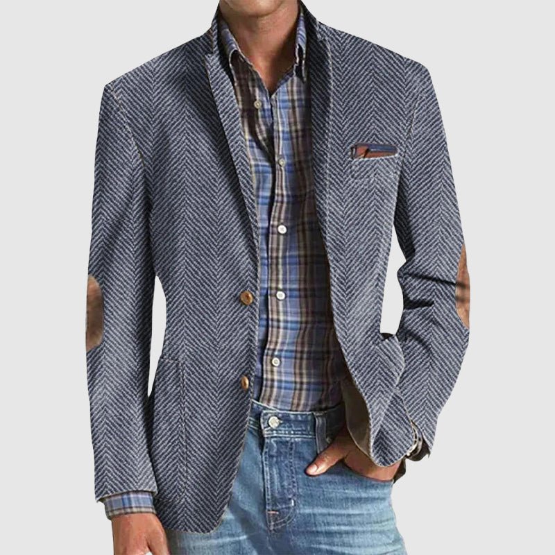 Victor Duval Herringbone Suede Blazer - INTOFA