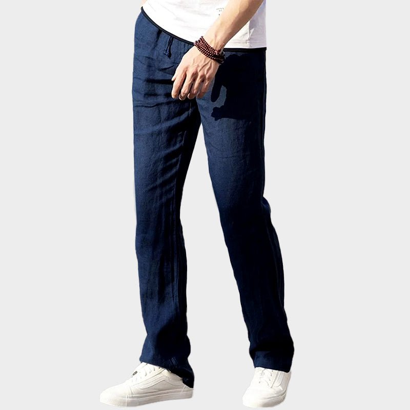 Victor Duval Linen Straight - Leg Pants - Intofa