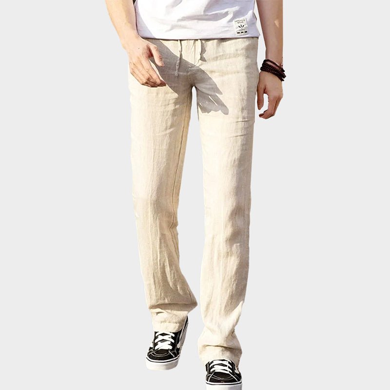 Victor Duval Linen Straight - Leg Pants - Intofa