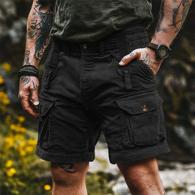Victor Duval Outdoor Corduroy Cargo Shorts - Intofa