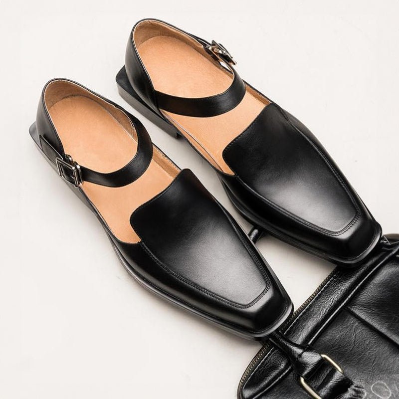 Victor Lévêque Black Leather Sandals - Intofa
