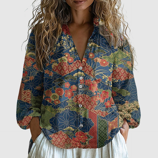Vivian Prescott Blossom Linen Shirt - Intofa