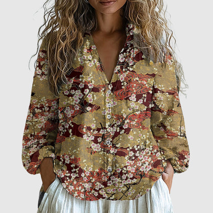 Vivian Prescott Blossom Linen Shirt - Intofa