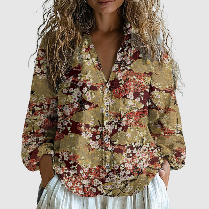 Vivian Prescott Blossom Linen Shirt - Intofa