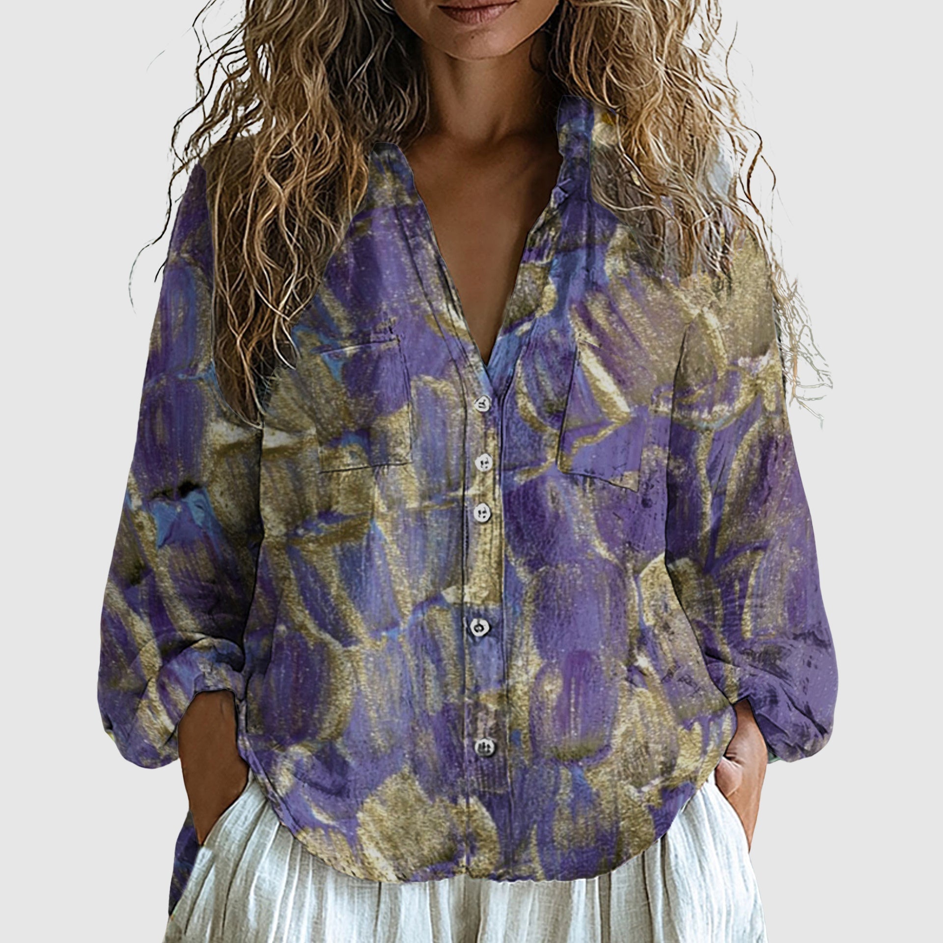 Vivian Prescott Boho Linen Shirt - Intofa