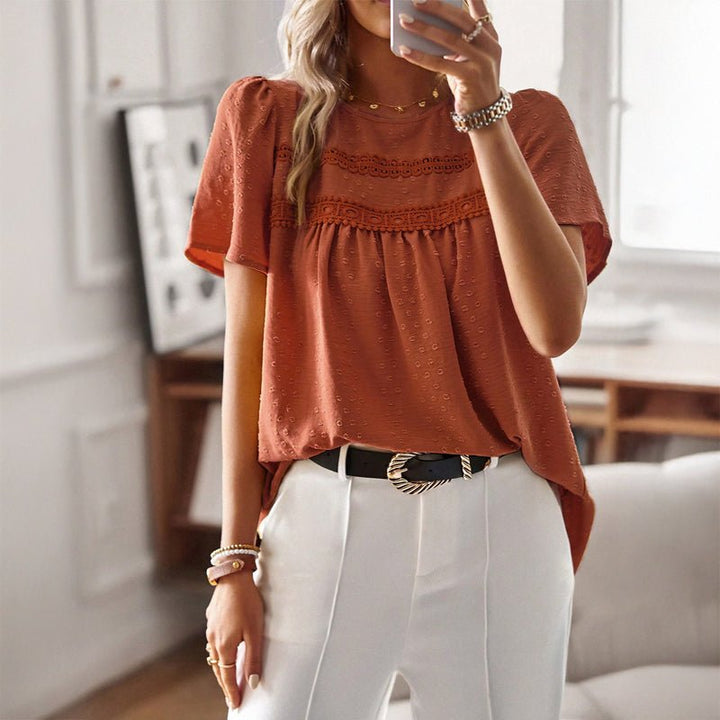 Vivian Prescott Embroidered Cotton Top - Intofa