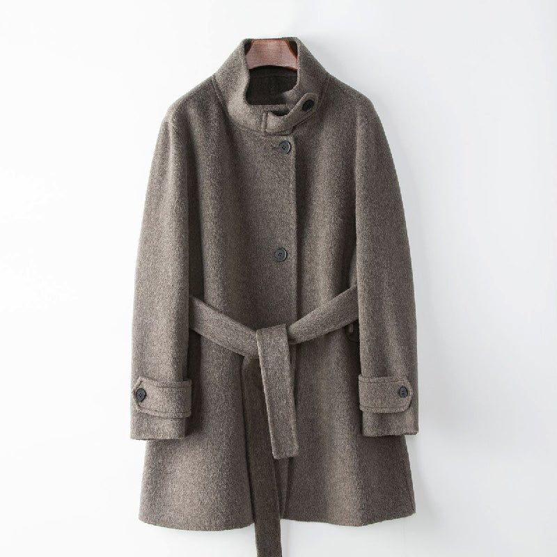 Vivian Prescott Mulberry Woolen Coat - INTOFA