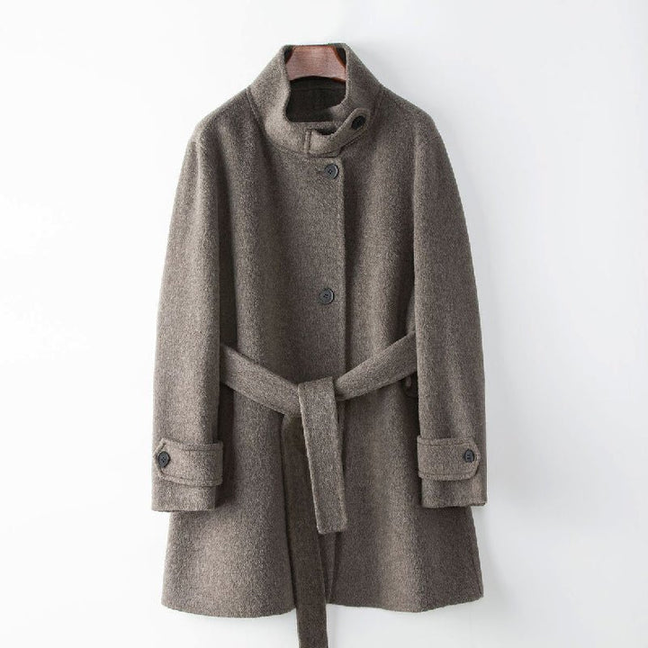 Vivian Prescott Mulberry Woolen Coat - INTOFA
