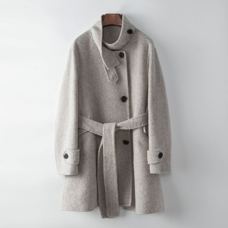 Vivian Prescott Mulberry Woolen Coat - INTOFA