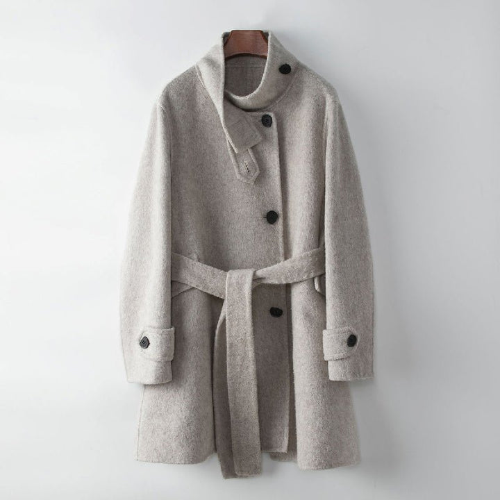 Vivian Prescott Mulberry Woolen Coat - INTOFA