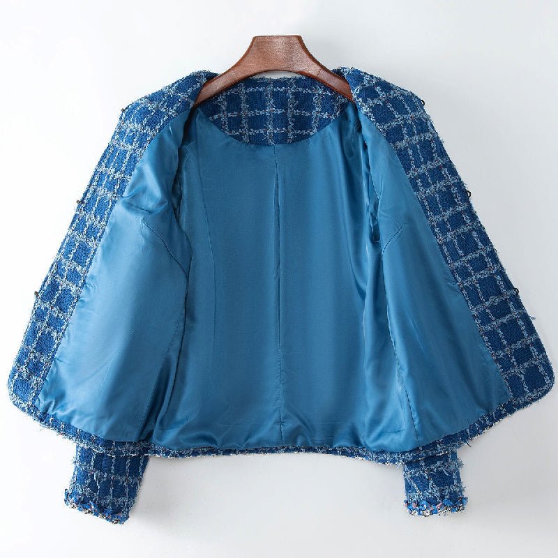 Vivian Prescott Plaided Wool Blazer - Intofa