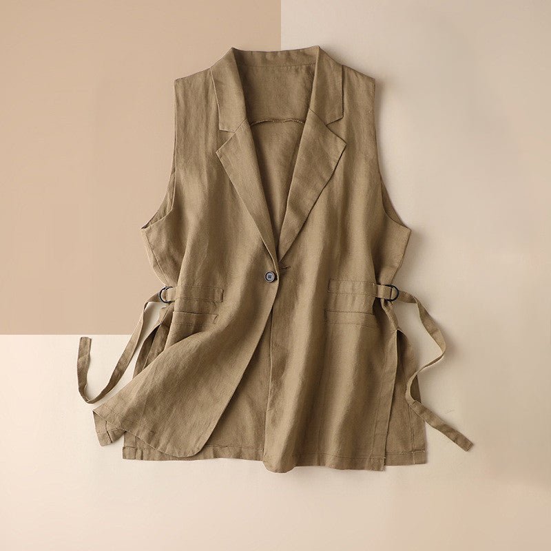 Vivian Prescott Roanne Linen Vest - Intofa