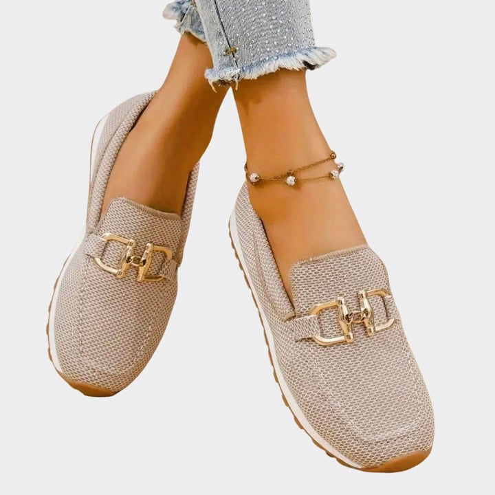 Vivian Prescott Slip - On Loafers with Decorative Buckle - Intofa