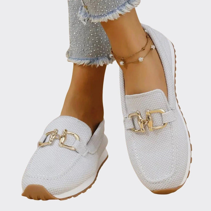 Vivian Prescott Slip - On Loafers with Decorative Buckle - Intofa