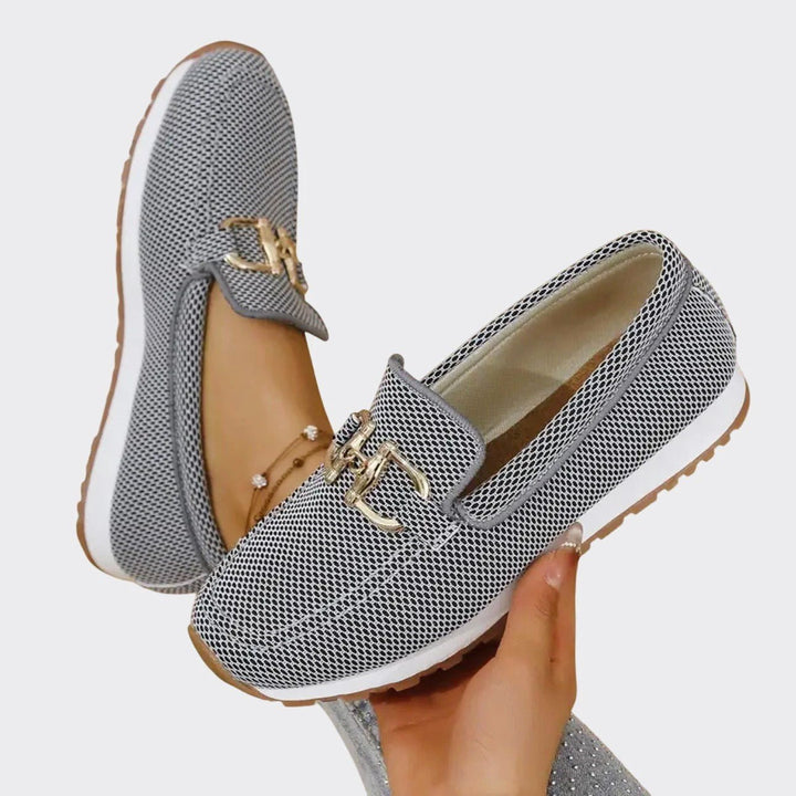 Vivian Prescott Slip - On Loafers with Decorative Buckle - Intofa