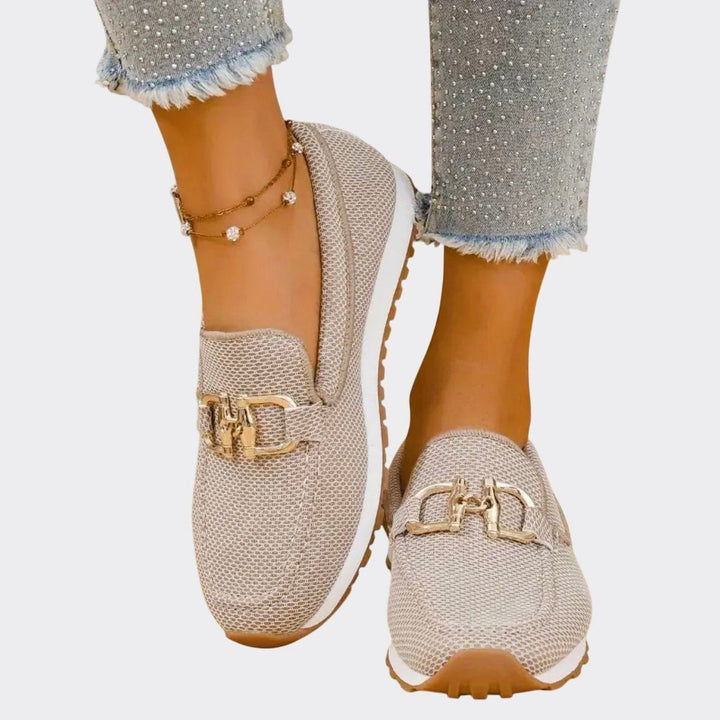 Vivian Prescott Slip - On Loafers with Decorative Buckle - Intofa