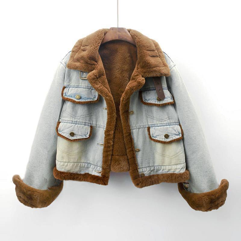 Vivian Prescott Thickened Denim Jacket - Intofa