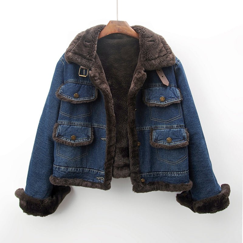 Vivian Prescott Thickened Denim Jacket - Intofa