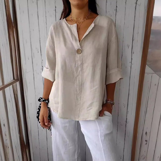 Vivian Prescott Valence Linen Blouse - Intofa