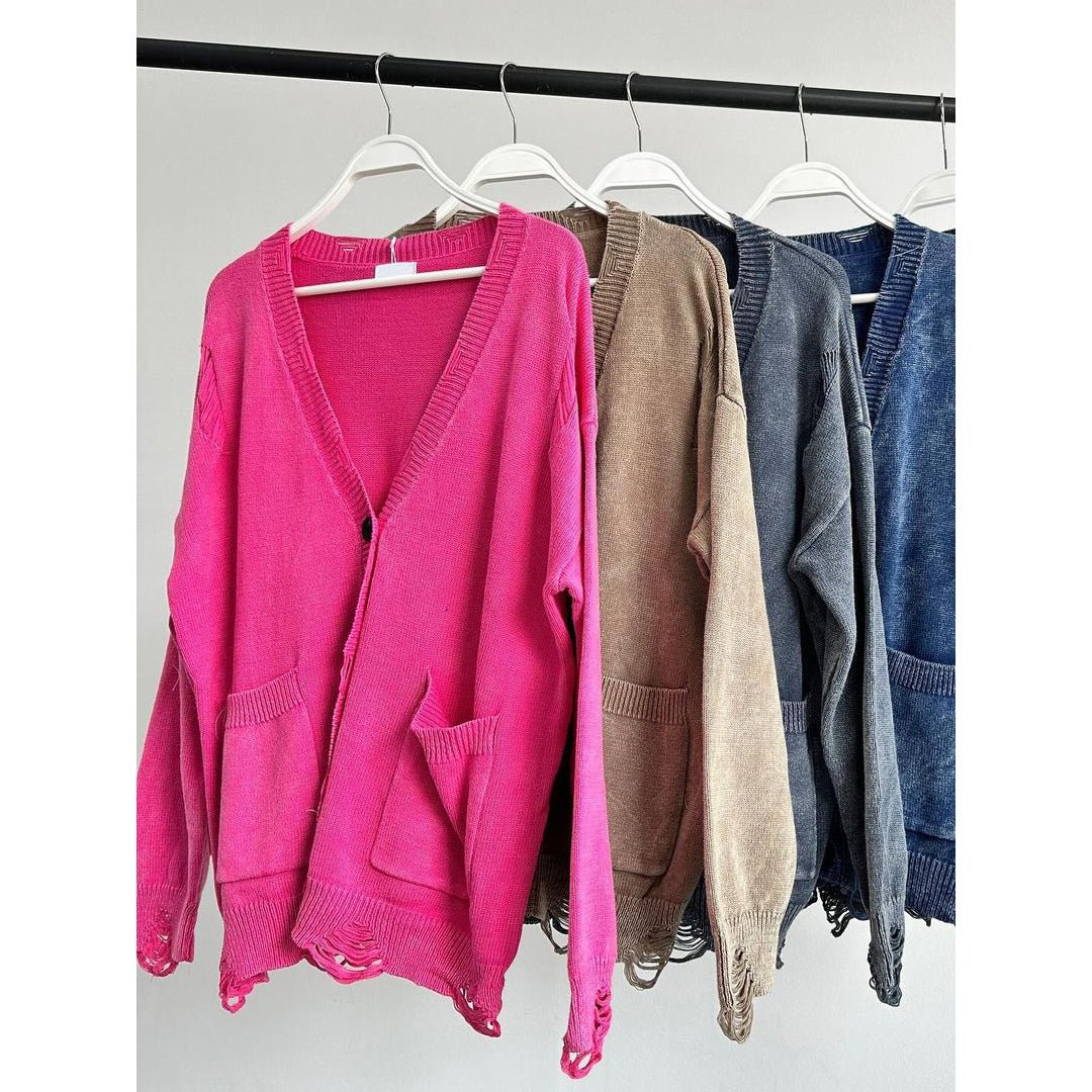 Vivian Prescott Vintage Distressed Cardigan - INTOFA