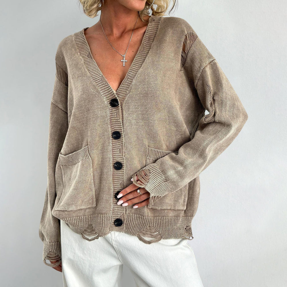 Vivian Prescott Vintage Distressed Cardigan - INTOFA
