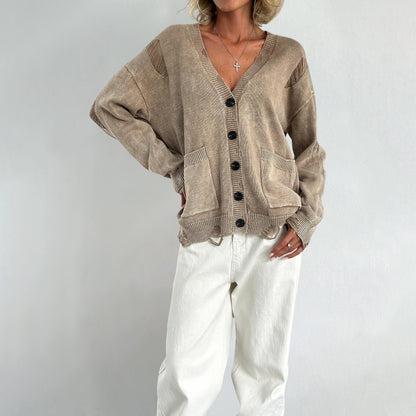 Vivian Prescott Vintage Distressed Cardigan - INTOFA