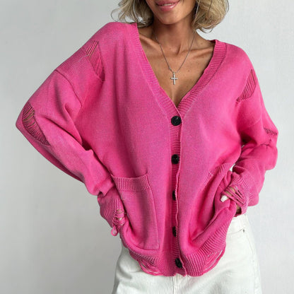 Vivian Prescott Vintage Distressed Cardigan - INTOFA